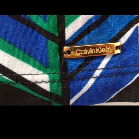 Calvin Klein Women's Sleeveless blouse Top Chevron size PM (Petite Medium) - Picture 8 of 12